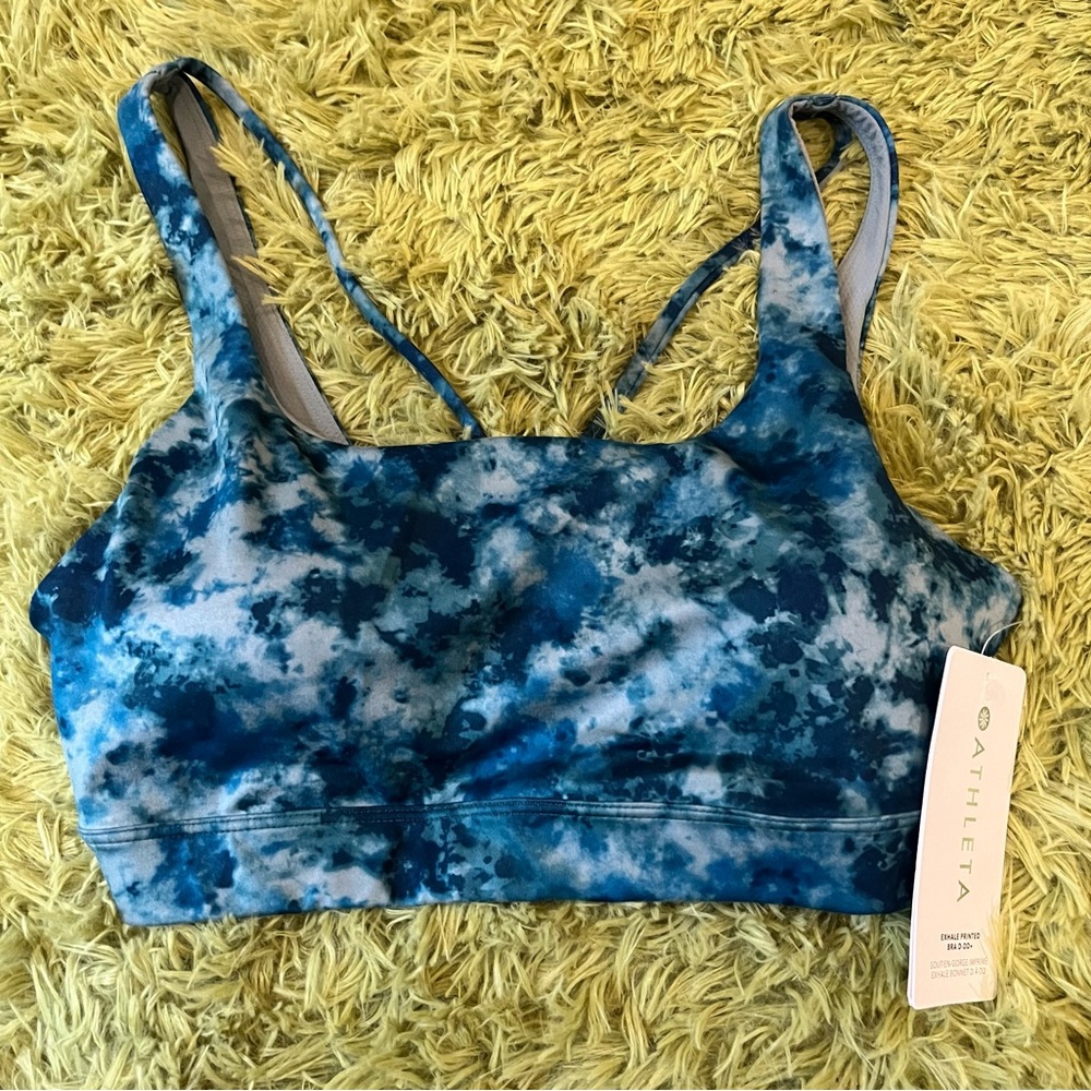 blue athletes sports bra, tag still on
